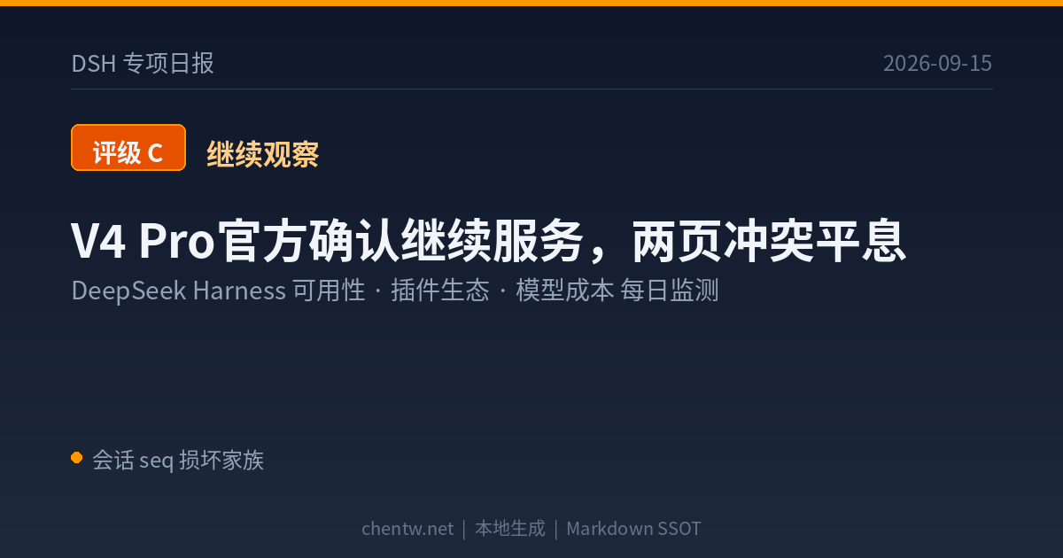 DSH专项日报 2026-09-15 评级C