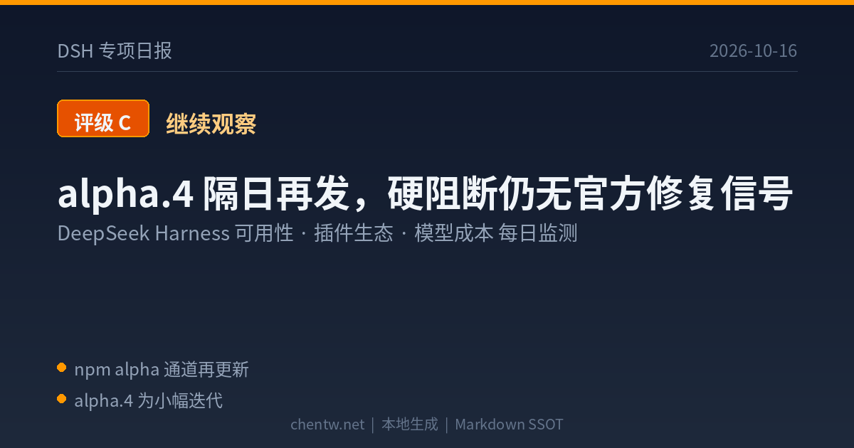 DSH专项日报 2026-10-16 评级C